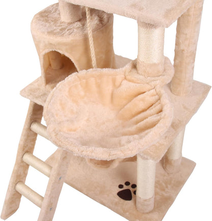Cat Tree Tower Beige 70x141x40cm