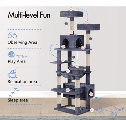 Cat Tree Tower 180cm High 53x184x43cm