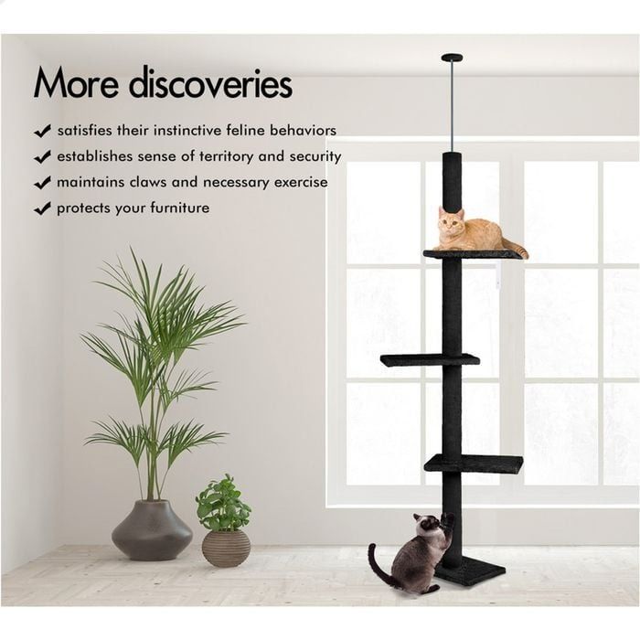 Cat Tree Tower Adjustable Height 43x230x27cm