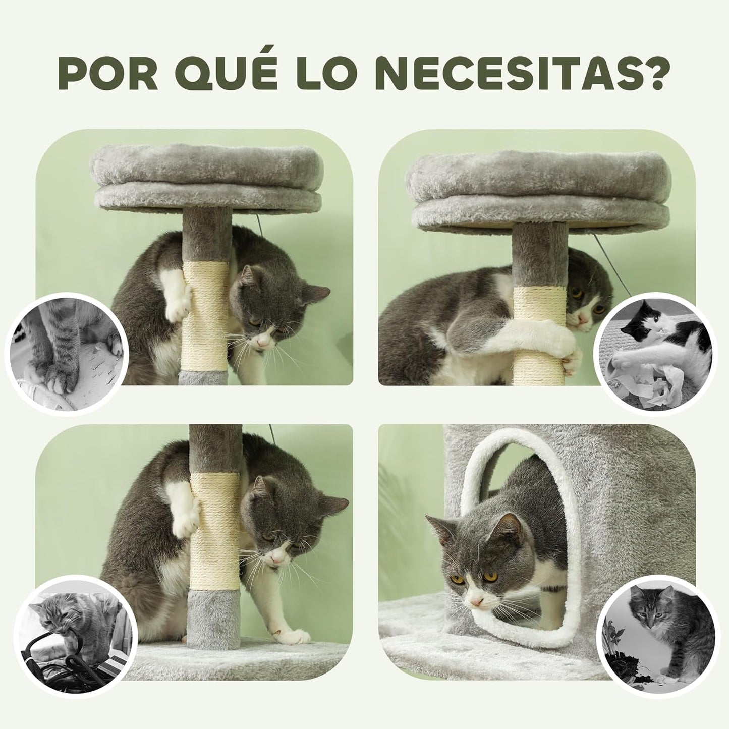 Cat Tree Tower Large Plush 48x110x40cm