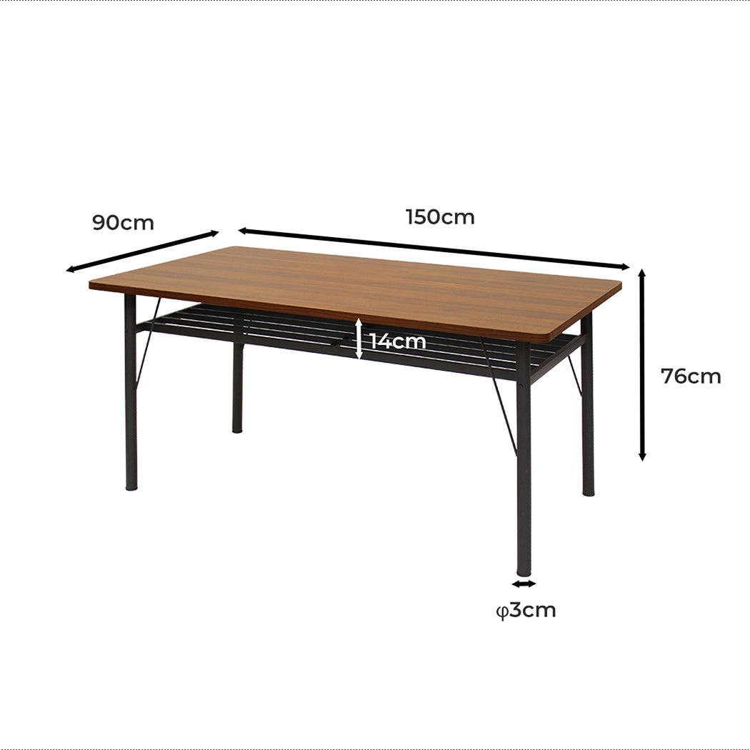 Functional Dining Table Storage Shelf 4-6 Seater 150cm  Adjustable