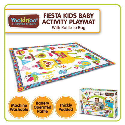 Kids Baby Activity Playmat to Bag with Musical Rattle