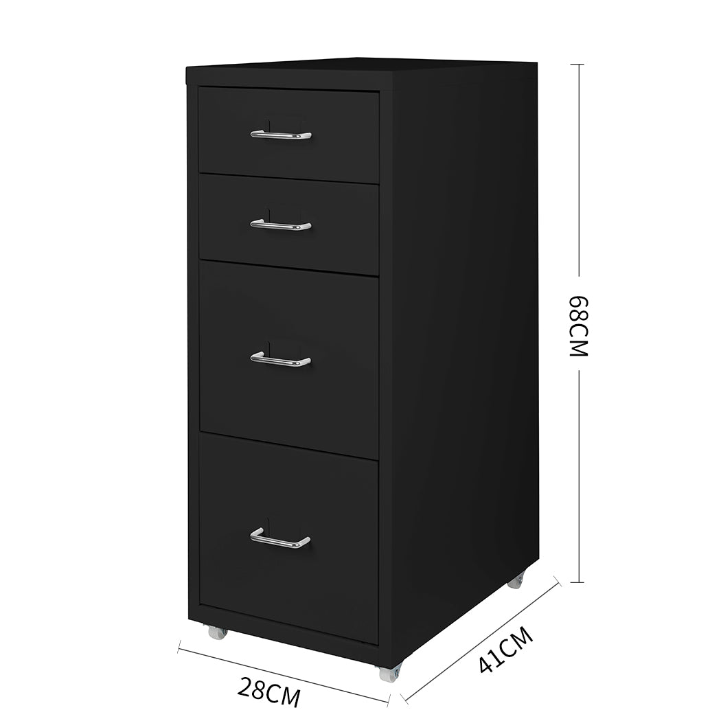 4 Drawer Office Drawers Cabinet Black