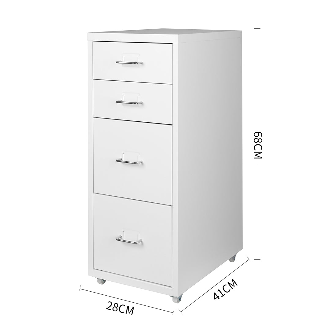 4 Drawer Office Drawers Cabinet White