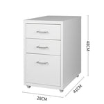 3 Drawer Office Drawers Cabinet White