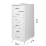 6 Drawer Office Cabinet Drawers White