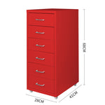 6 Drawer Office Cabinet Drawers Red