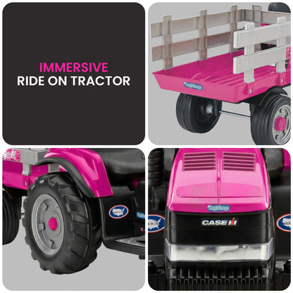 Ride On Tractor Pink 2 Speed 171.45x67.31x62.23cm