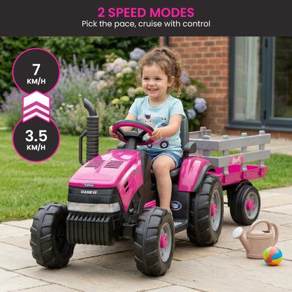 Ride On Tractor Pink 2 Speed 171.45x67.31x62.23cm