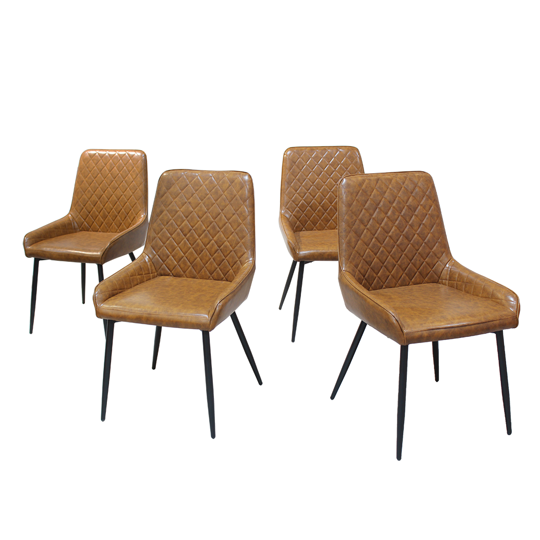 Functional Dining Chairs x 8 Padded Seat PU Faux Leather  Premium