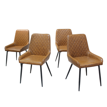Functional Dining Chairs x 8 Padded Seat PU Faux Leather  Premium