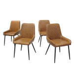 Functional Dining Chairs x 8 Padded Seat PU Faux Leather  Premium