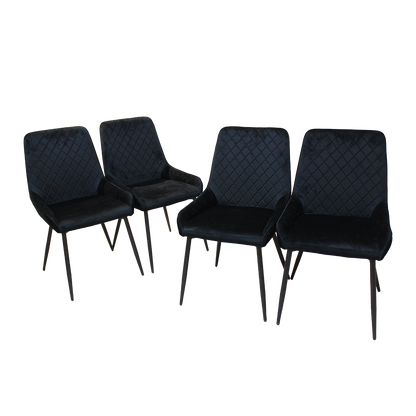 Ergonomic Dining Chairs x 4 Padded Seat Soft Velvet  Foldable