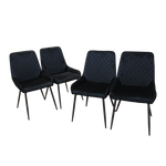Ergonomic Dining Chairs x 4 Padded Seat Soft Velvet  Foldable