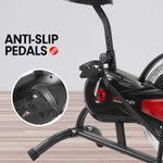 Air Resistance Fan Exercise Bike for Cardio - Red