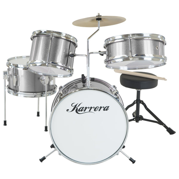  Childrens 4pc Drum Kit - Silver