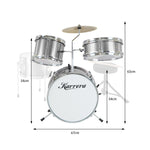 Childrens 4pc Drum Kit - Silver