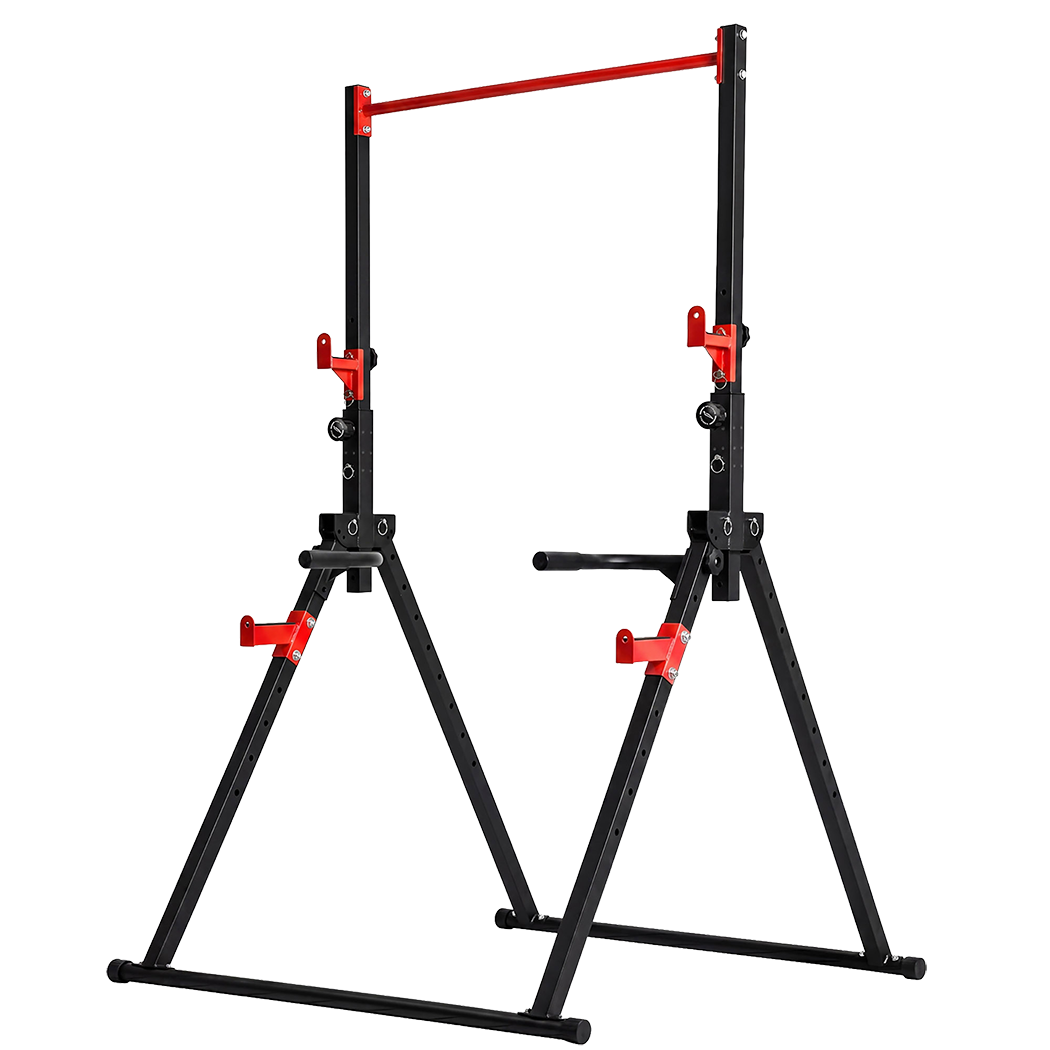 Centra Foldable Power Tower Pull Up Dip Station Adjustable Height Home Gym 220kg