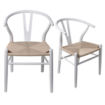 Contemporary 4x Dining Chairs Wooden Hans White  Wood Finish
