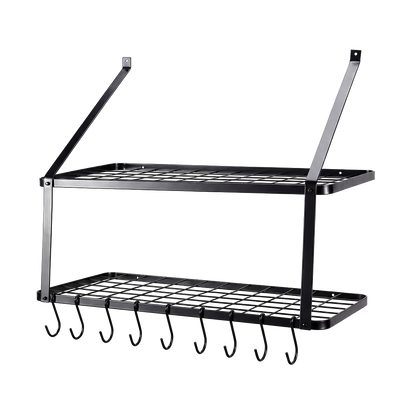 Wall Mounted Pot Pan Rack 10 Hooks | HomeAndLiving - 9