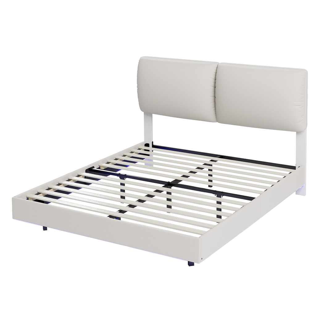 Compact Queen Floating Bed Frame  Premium Quality Build Classic