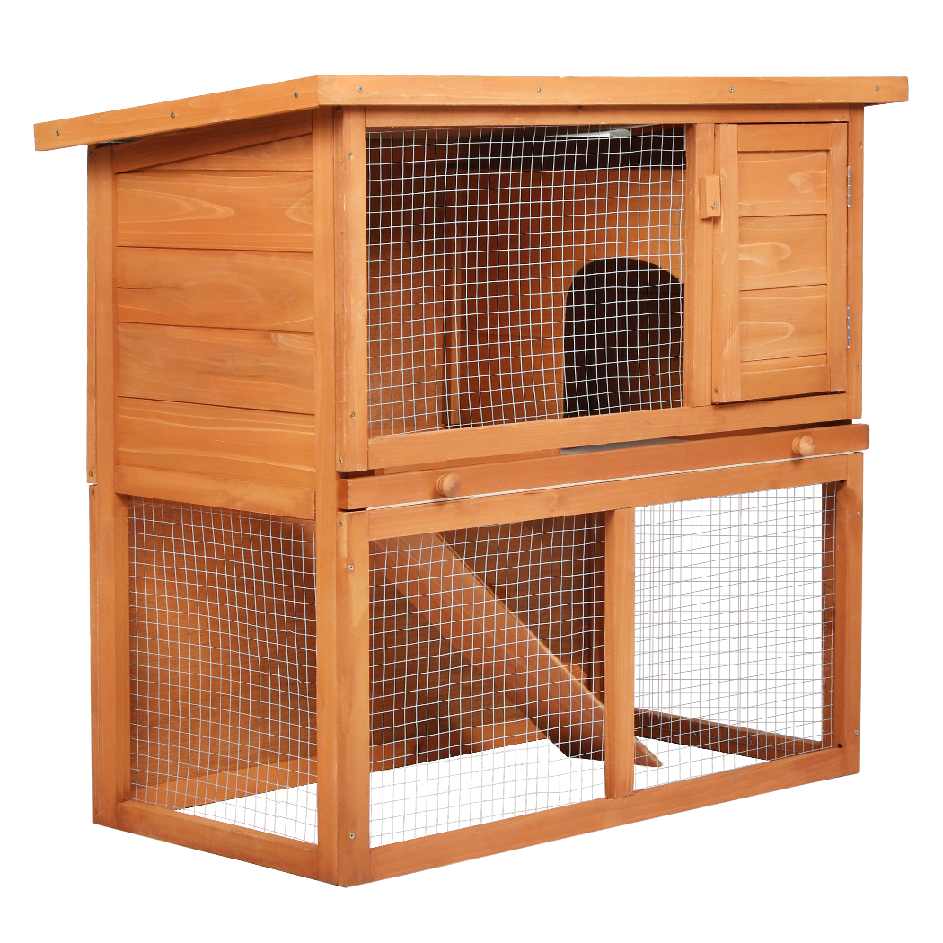 Rabbit Hutch Brown Steel 90x45x80cm