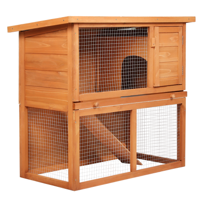 Rabbit Hutch Brown Steel 90x45x80cm