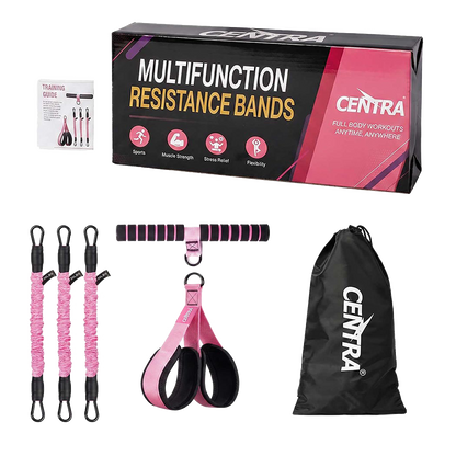 Resistance Bands Set Adjustable Pink 3x30cm