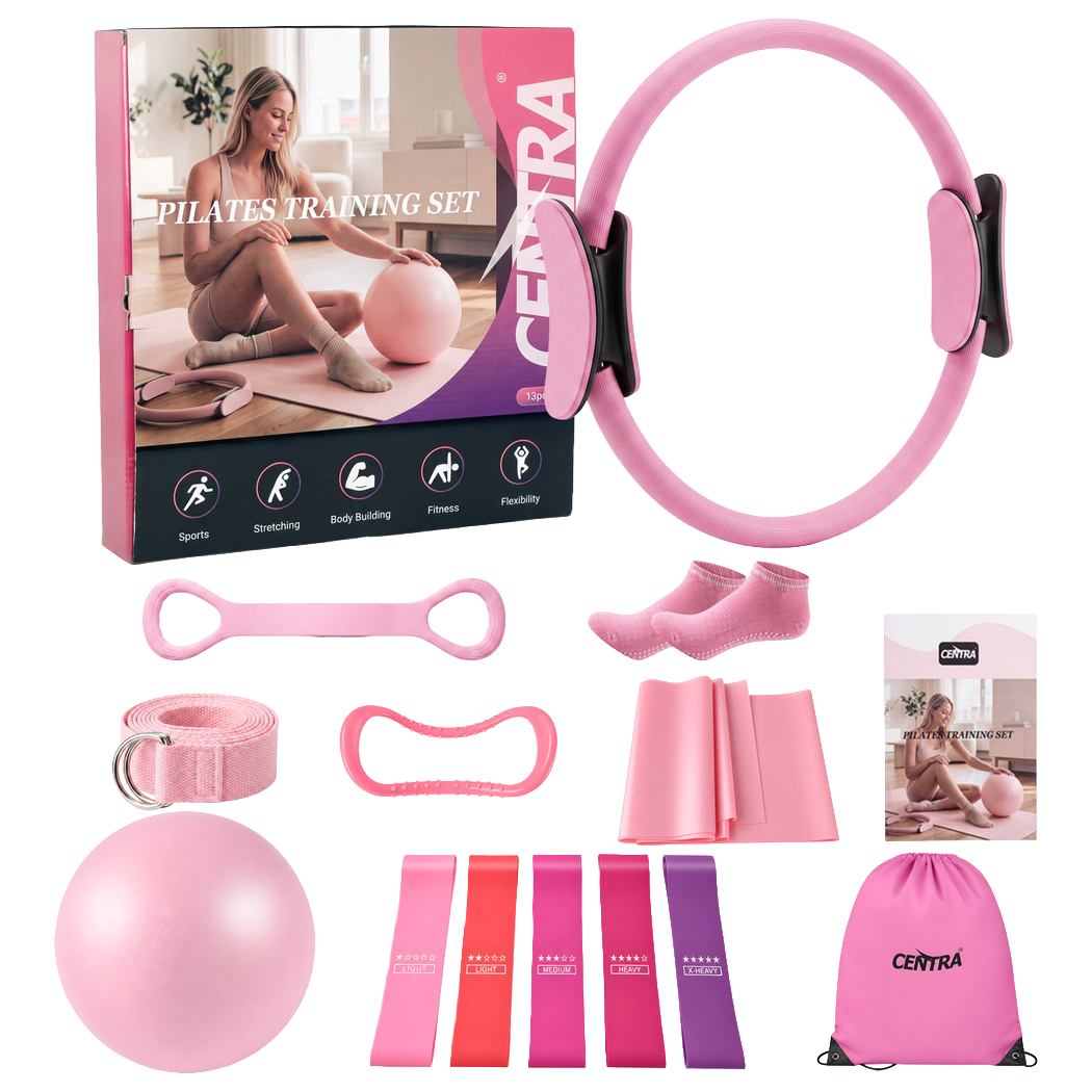Pilates Kit 13 Piece Set Pink 45x43cm