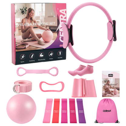 Pilates Kit 13 Piece Set Pink 45x43cm