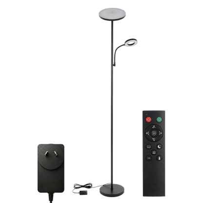 Emitto Modern Floor Lamp 2-in-1 Adjustable Reading Light Remote Control Timer