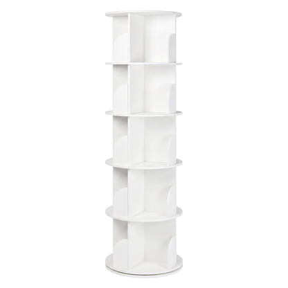 Rotating Bookshelf 5 Tier Storage 46x46x158cm