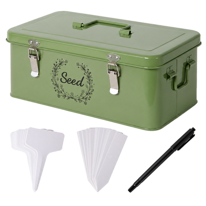 Seed Storage Box 4 Compartment Green 33x18x13.5cm