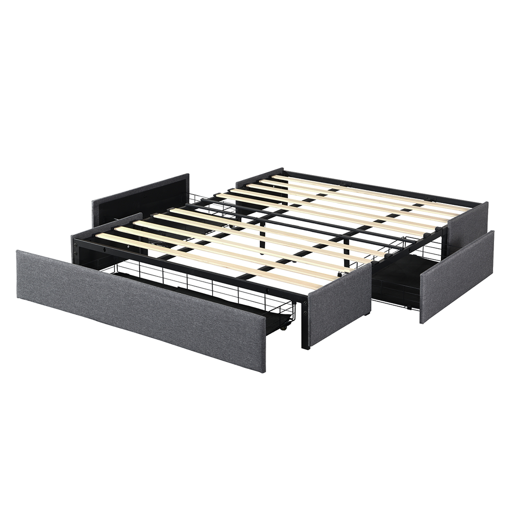 King Size Fabric Bed Frame 206x188x30cm
