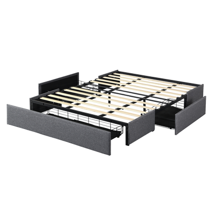King Size Fabric Bed Frame 206x188x30cm