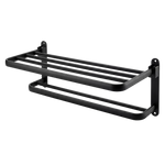 Double Bar Towel Rack Wall Mounted Black | HomeAndLiving