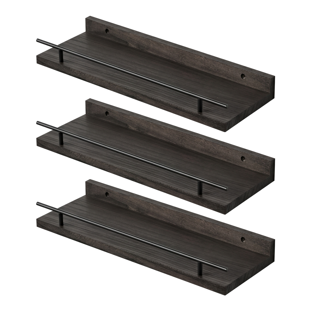 Floating Wall Shelves Set 3 Paulownia Wood | HomeAndLiving