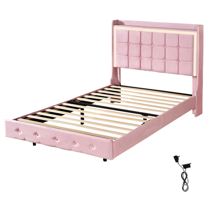 Floating Bed Frame With RGB Light 217x114x112.5cm
