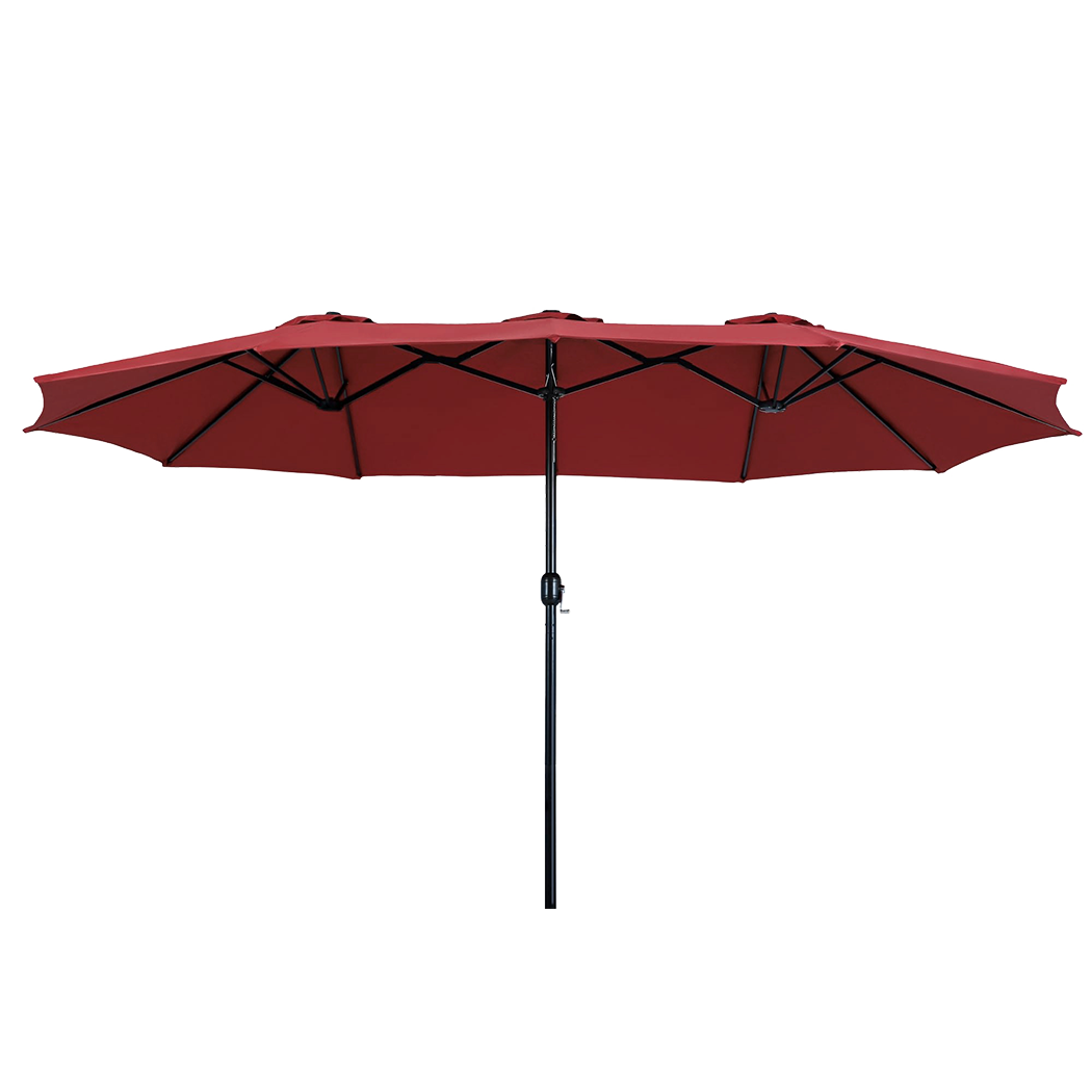 Large Red Patio Umbrella 200x380x233cm