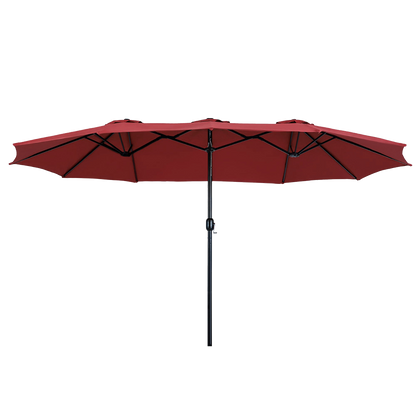 Large Red Patio Umbrella 200x380x233cm