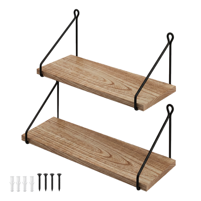 Floating Wall Shelves Rustic Set 2 | HomeAndLiving