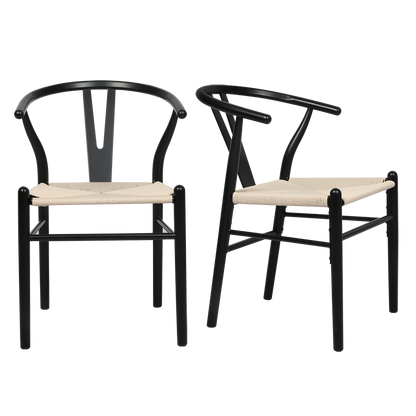 Modern 8x Dining Chairs Wooden Hans Black  Durable Frame Classic