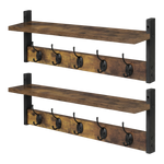 Wall Mounted Coat Rack Shelf Double Hooks | HomeAndLiving