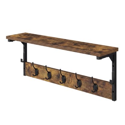 Wall Mounted Coat Rack Shelf 7 Hooks | HomeAndLiving - 9