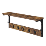 Wall Mounted Coat Rack Shelf 7 Hooks | HomeAndLiving
