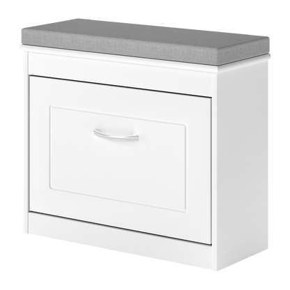 Shoe Rack Storage Bench White 60x24x51cm