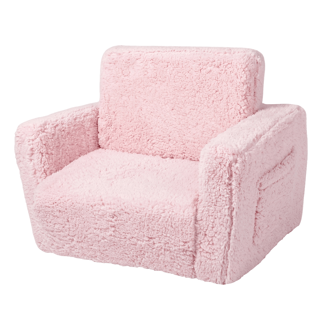 Kids Sofa Bed Pink 59.5x43.2x43.2cm