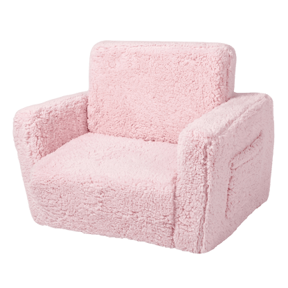 Kids Sofa Bed Pink 59.5x43.2x43.2cm
