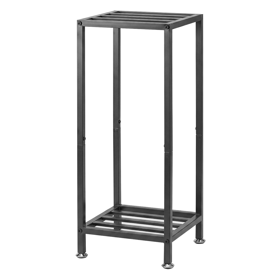 Levede Metal Plant Stand 76cm Tall 2 Tier Indoor Corner Shelf Black Display Rack