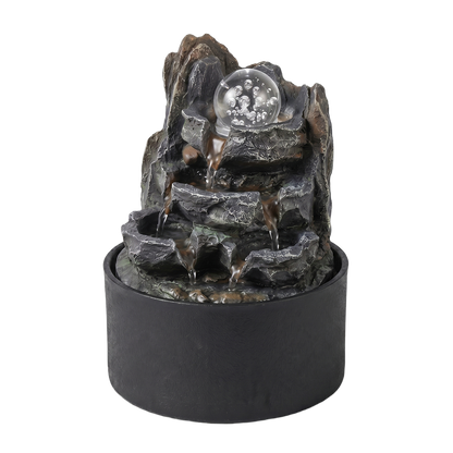 Spector Tabletop Water Fountain Resin Indoor Water Feature  3 Flow Levels Office